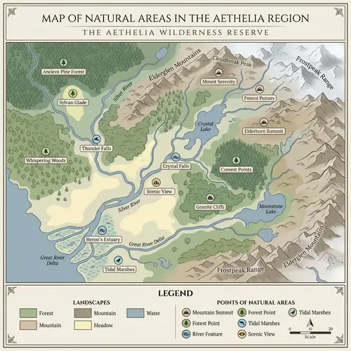 Formal Map Illustrating Natural Areas - Detailed Visual Guide