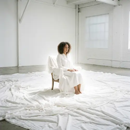 White Fabric Room Chair Woman Light