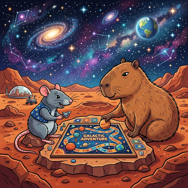 Rat Conquering Mars Battling Capybara