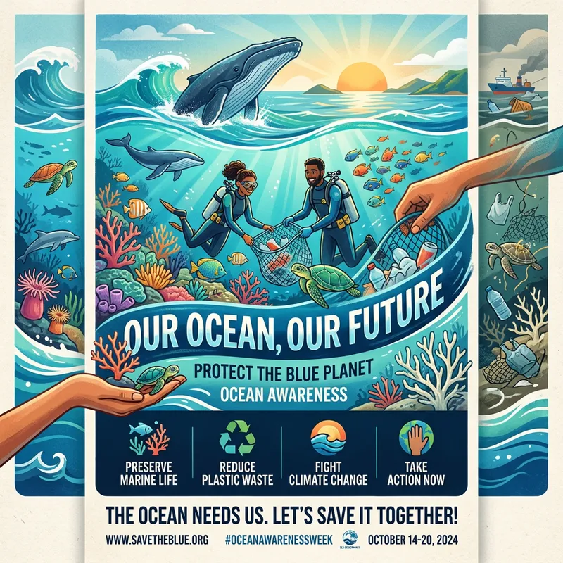 Ocean Awareness Poster - Protect Our Oceans