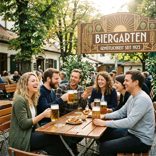 Sunny Days at the Beer Garden with Friends