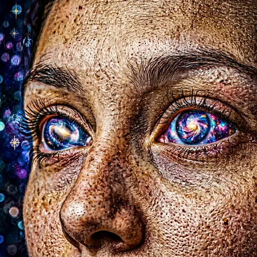 Galaxies in Eyes: Fantastical & Abstract Illustration