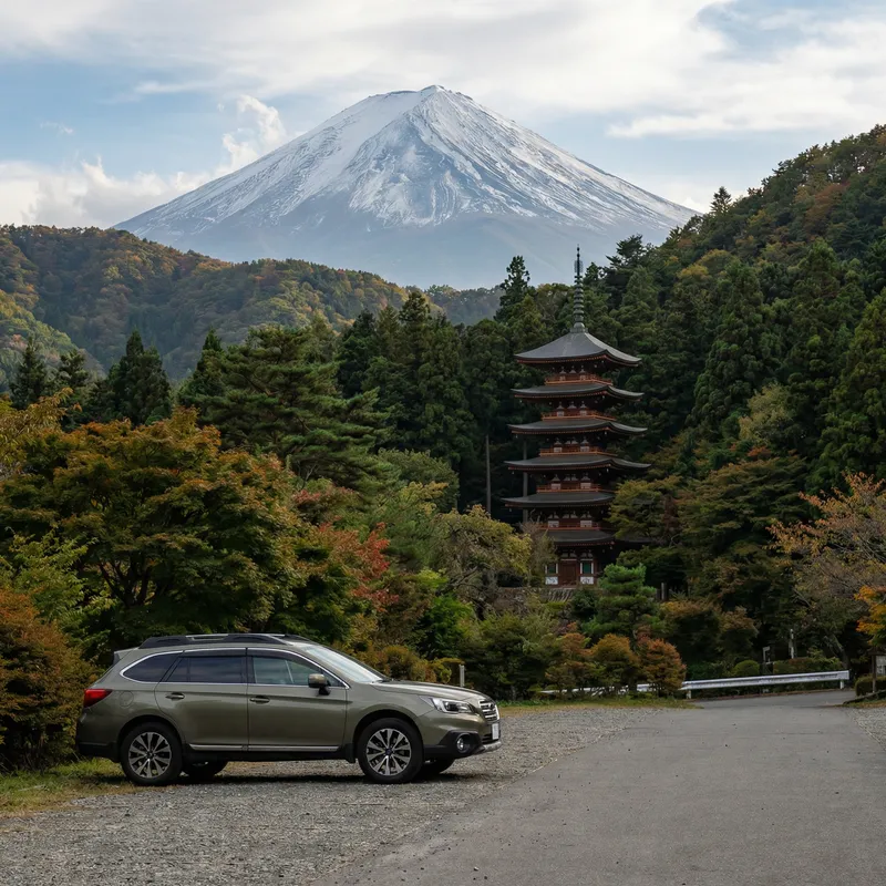 Japanese Pagoda in Scenic Forest Setting