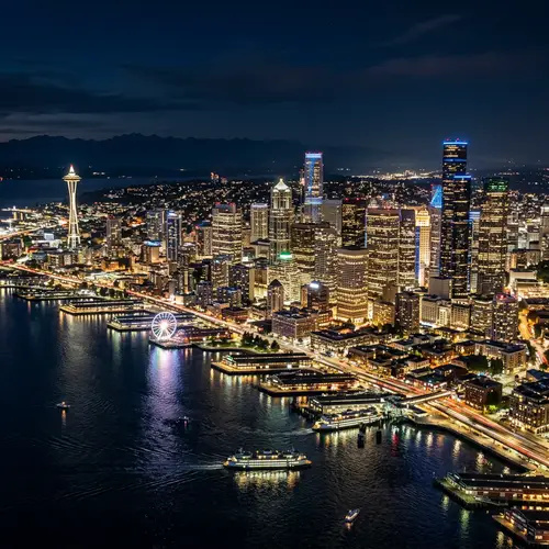 Breathtaking Seattle Nightscape from the Water