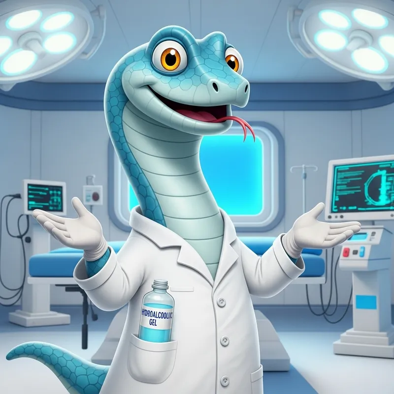 Funny Blue Snake Avatar in Lab Coat