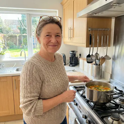 Friendly Robot Anyuka in Modern Kitchen | Cooking Scene