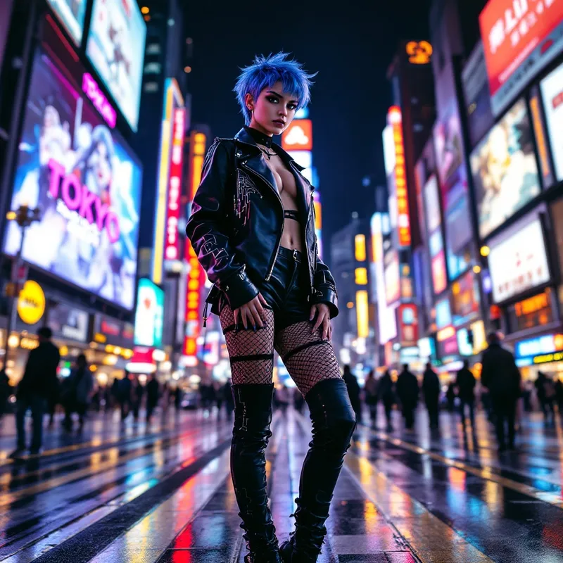 Cyberpunk Street Style in Shibuya: A Fashion Snapshot