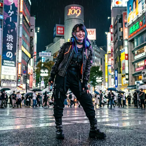 Cyberpunk Street Style in Shibuya: A Fashion Snapshot