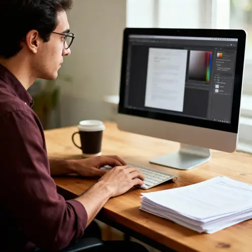 Person Working at a Computer Desk