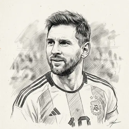 Sketch of Messi - Unique Art Design