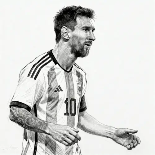 Sketch of Messi - Unique Art Design