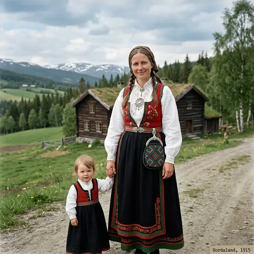 Norwegian Mother in Traditional Clothing