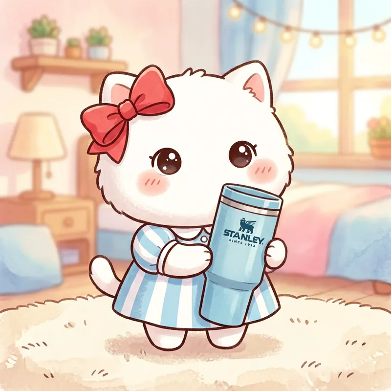 Cute Hello Kitty with Stanley Mug