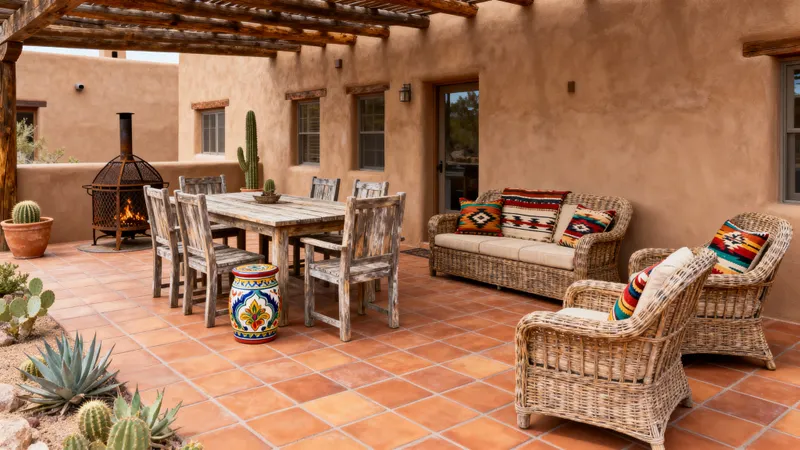 Beautiful Southwestern Outdoor Patio Furniture Arrangements