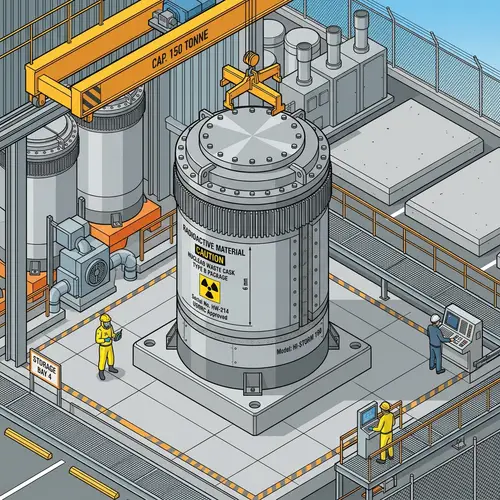 Isometric Nuclear Waste Cask Design