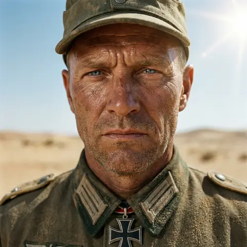 Hyper-Realistic Portrait of Determined Military Officer