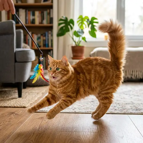 Playful Orange Tabby Cat with Green Eyes