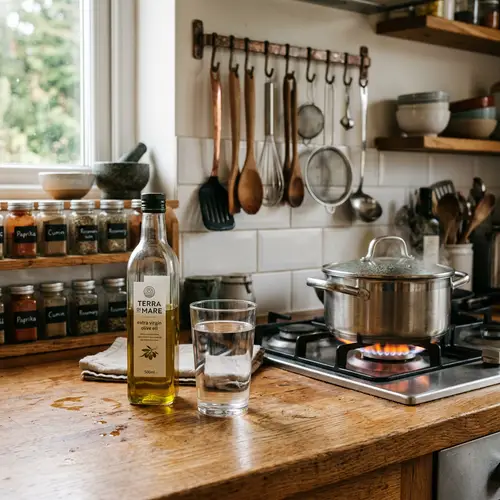 Kitchen Ambiance: Olive Oil & Water Scene