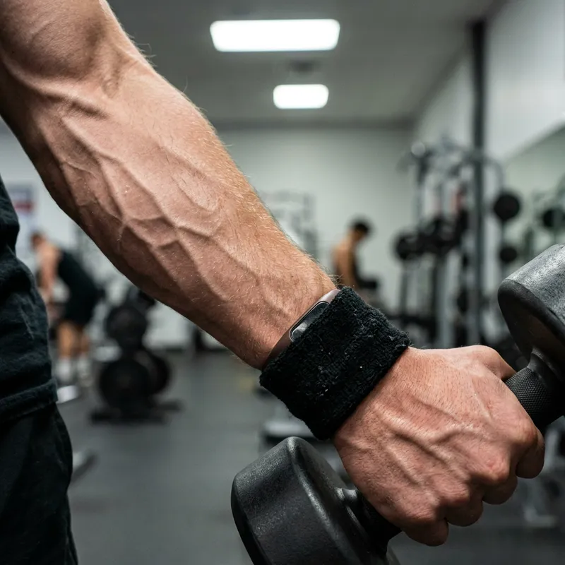 Muscular Veins in Arm of Teen Bodybuilder