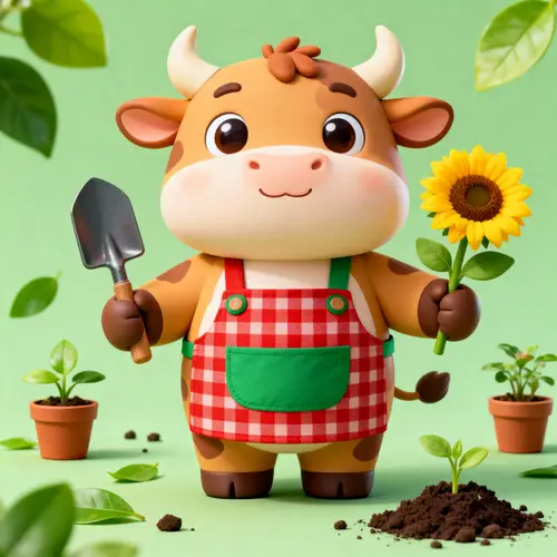 Gardening Business Ox Mascot Design