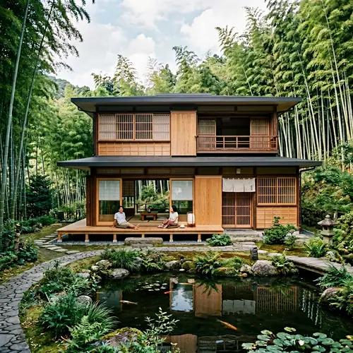 Japanese Style Cottage in Natural Landscape