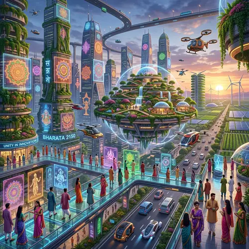 Futuristic India 2150: A Vision of Tech & Tradition