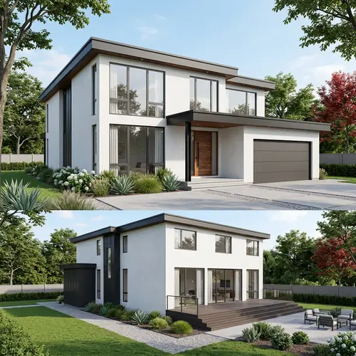 Modern Minimalist Home Design - 55' x 37' Elevation