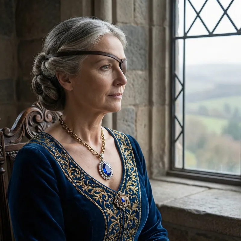 Elegant Princess with Eyepatch: Royal and Graceful Portrait