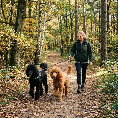Königspudel Adventure: Forest Walk with Owner