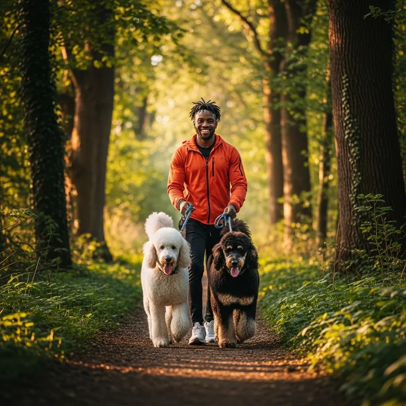 Königspudel Adventure: Forest Walk with Owner