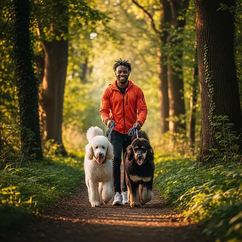 Königspudel Adventure: Forest Walk with Owner