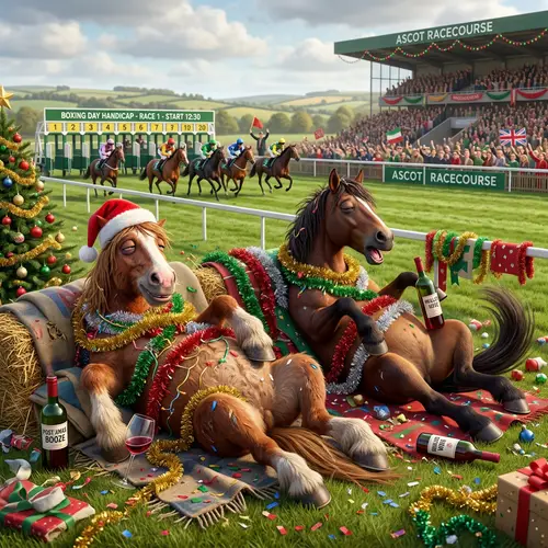 Lazy Horses: A Comical 3D Race Day Scene