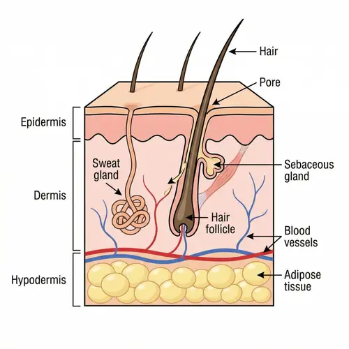 Human Skin Anatomy: Epidermis, Dermis, Hypodermis & Glands