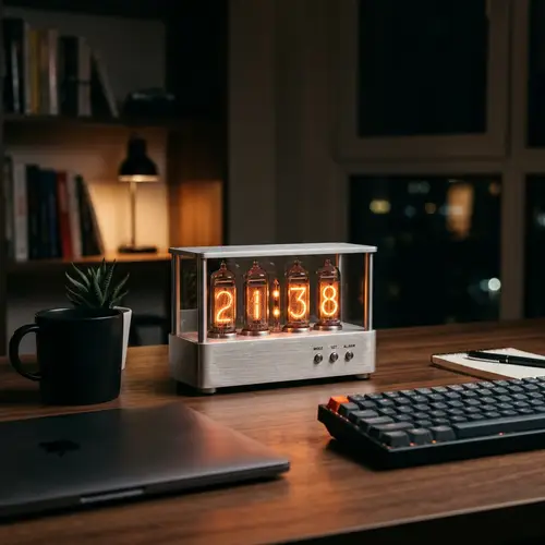 Minimalistic Table Clock with Gas Discharge Indicators
