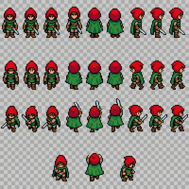 Pixel Art Sprite Sheet for Retro RPG Games Pixel Art Sprite Sheet for Retro RPG Games