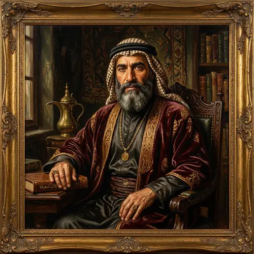 Classical Portraiture Oil Painting of Distinguished Middle-Eastern Gentleman
