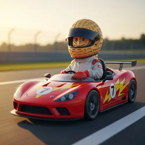 Peanut Racecar Driver: Fun and Unique Art