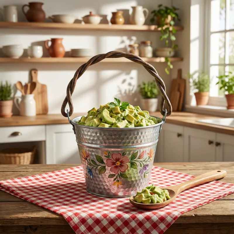 Delicious TikTok Avocado Salad Recipe in a Tin Bucket Delicious TikTok Avocado Salad Recipe in a Tin Bucket