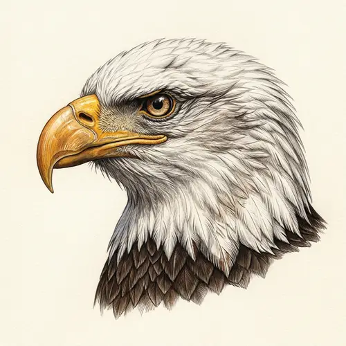 Detailed Eagle Head Design: Majestic Illustration