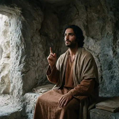 Jesus on Holy Saturday - Biblical Illustration in Serene Setting