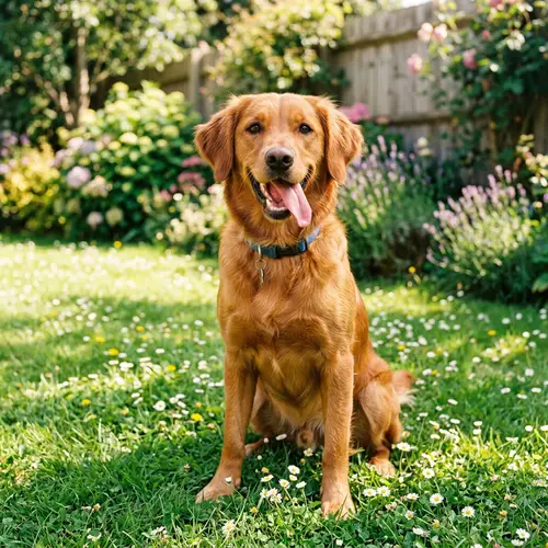 Joyful Medium-Sized Dog with Shiny Coat and Bright Eyes