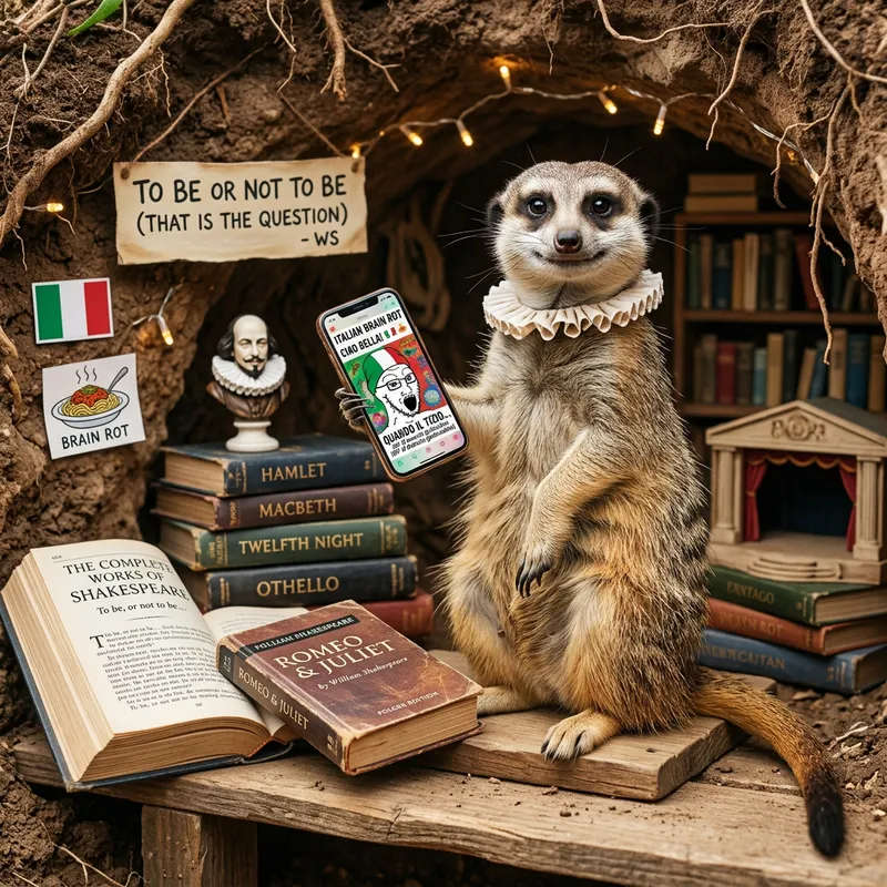 Meerkat's Affection for Italian Brain Rot & Shakespeare