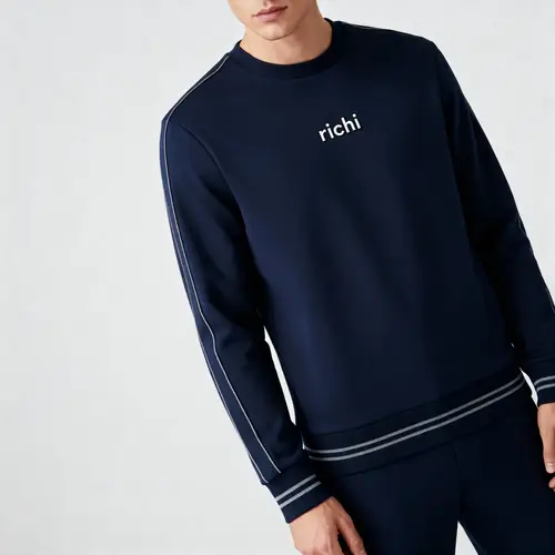 Elegant Dark Blue Sweatshirt with Richi Logo