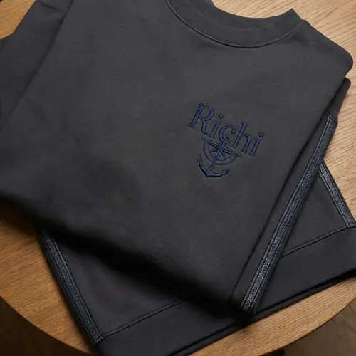 Elegant Dark Blue Sweatshirt with Richi Logo