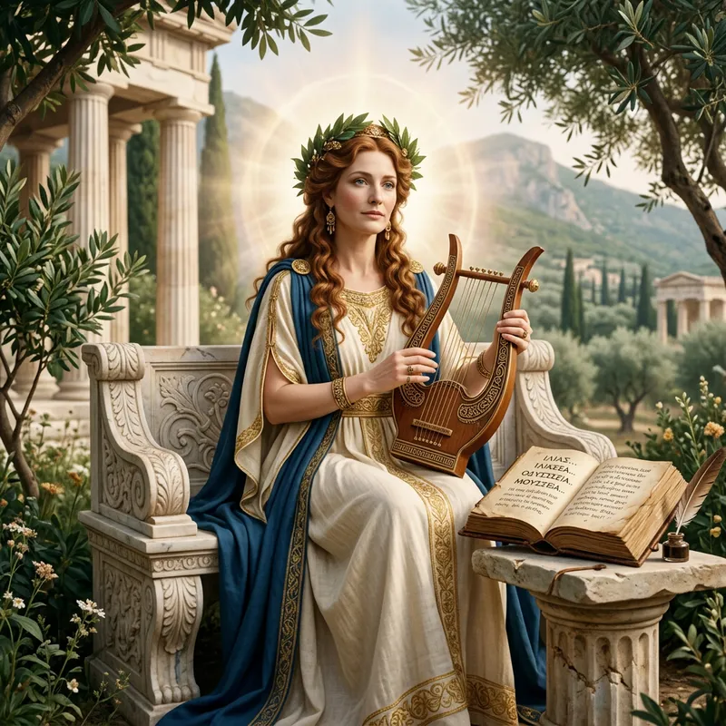 Create Realistic Image of Calliope: Muse of Epic Poetry