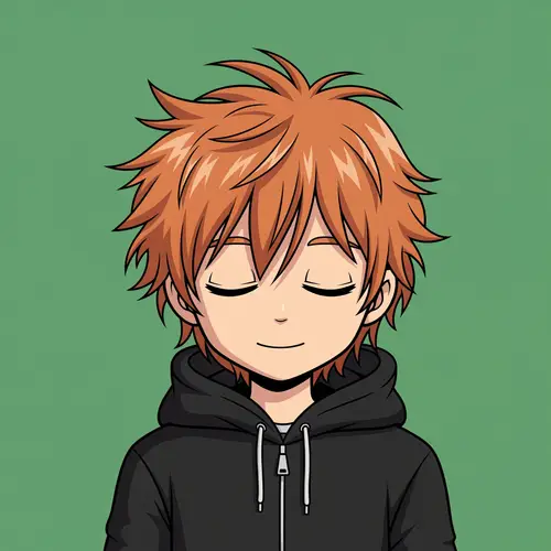 Charming Cartoon Character on Green Background