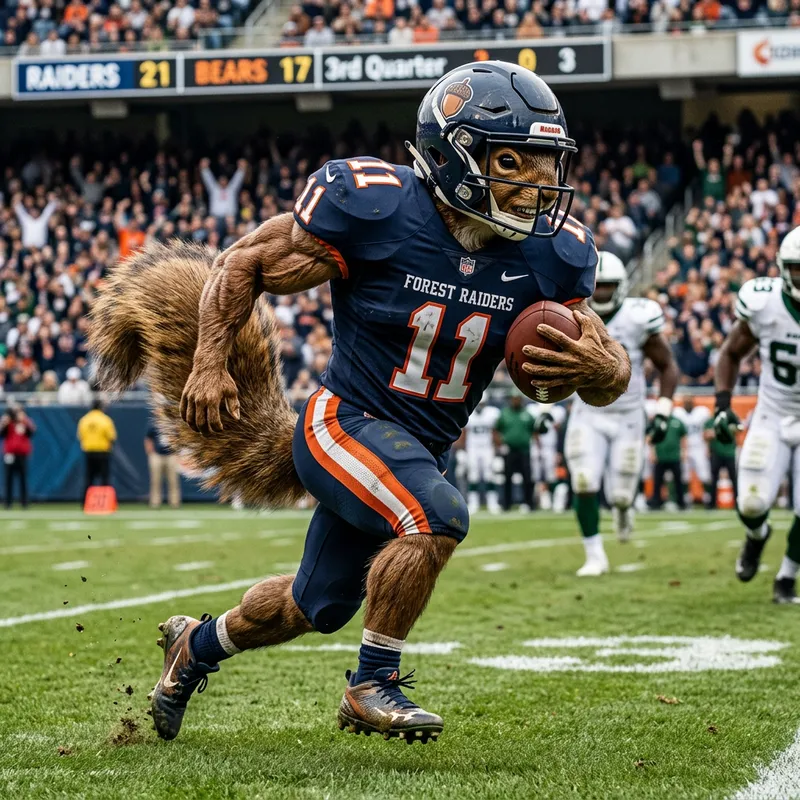 Muscular Squirrel Playing Football - Jersey #11