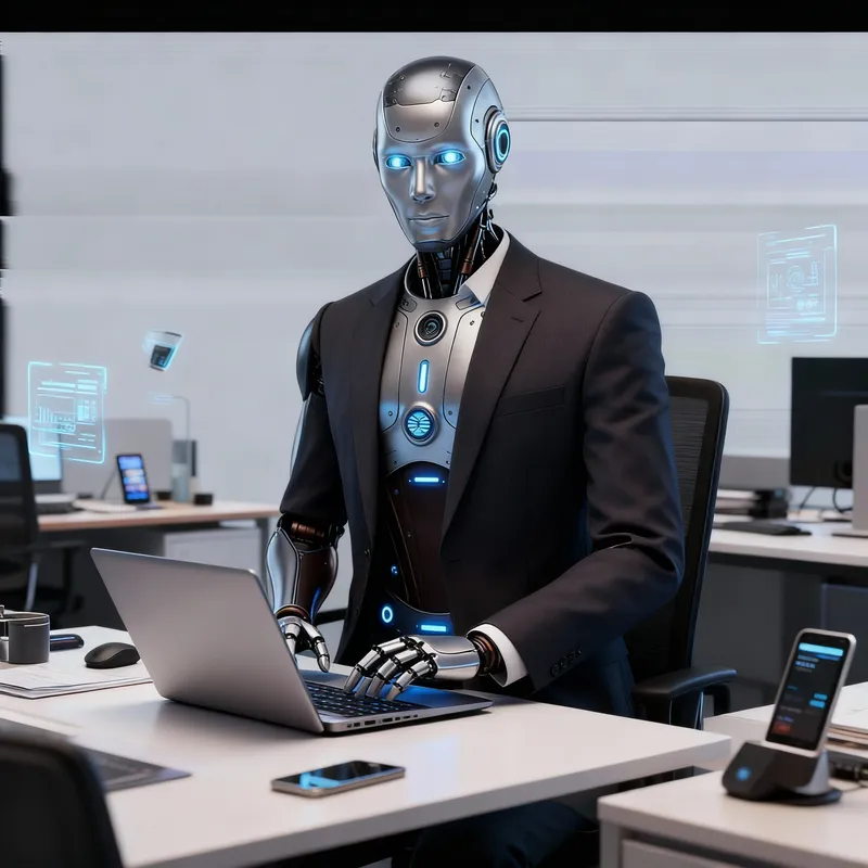AI Robot in Office: Digital Tasks & Workflow