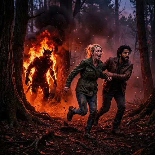 Devil in Flames: A Chilling Fantasy Scene