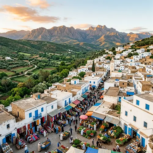 Ain Touta, Algeria: Panoramic View of Serene Town & Atlas Mountains